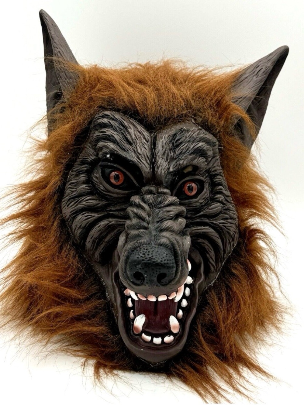 Vtg Werewolf Wolf Man Full Rubber Halloween Mask & Shirt,Adult One Size